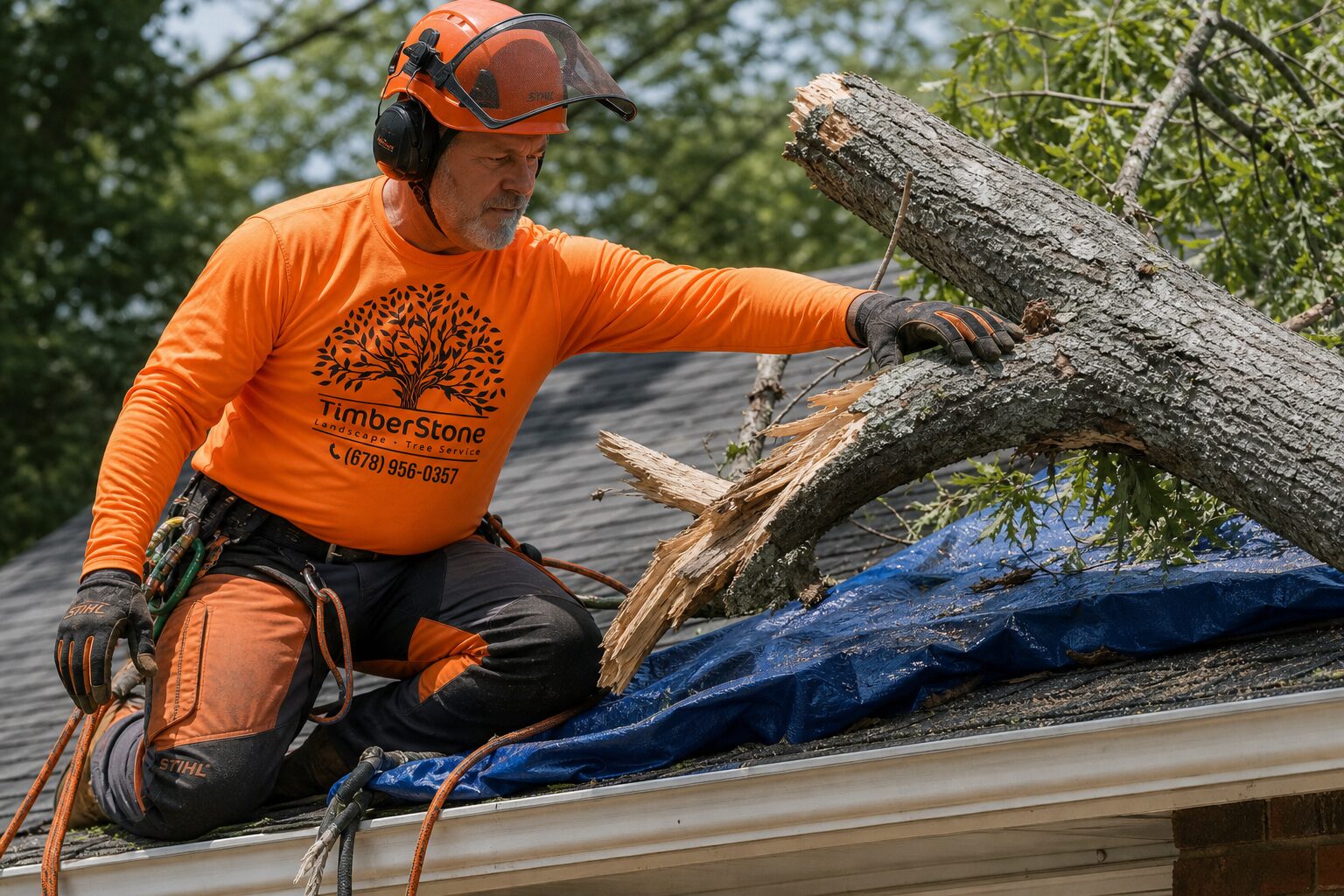 Emergency Storm Response work by Timberstone Tree Service in Metro Atlanta