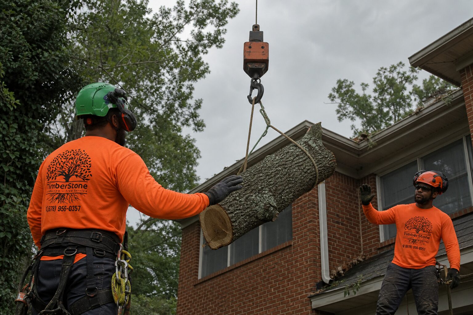 Crane & Technical Removal work by Timberstone Tree Service in Metro Atlanta