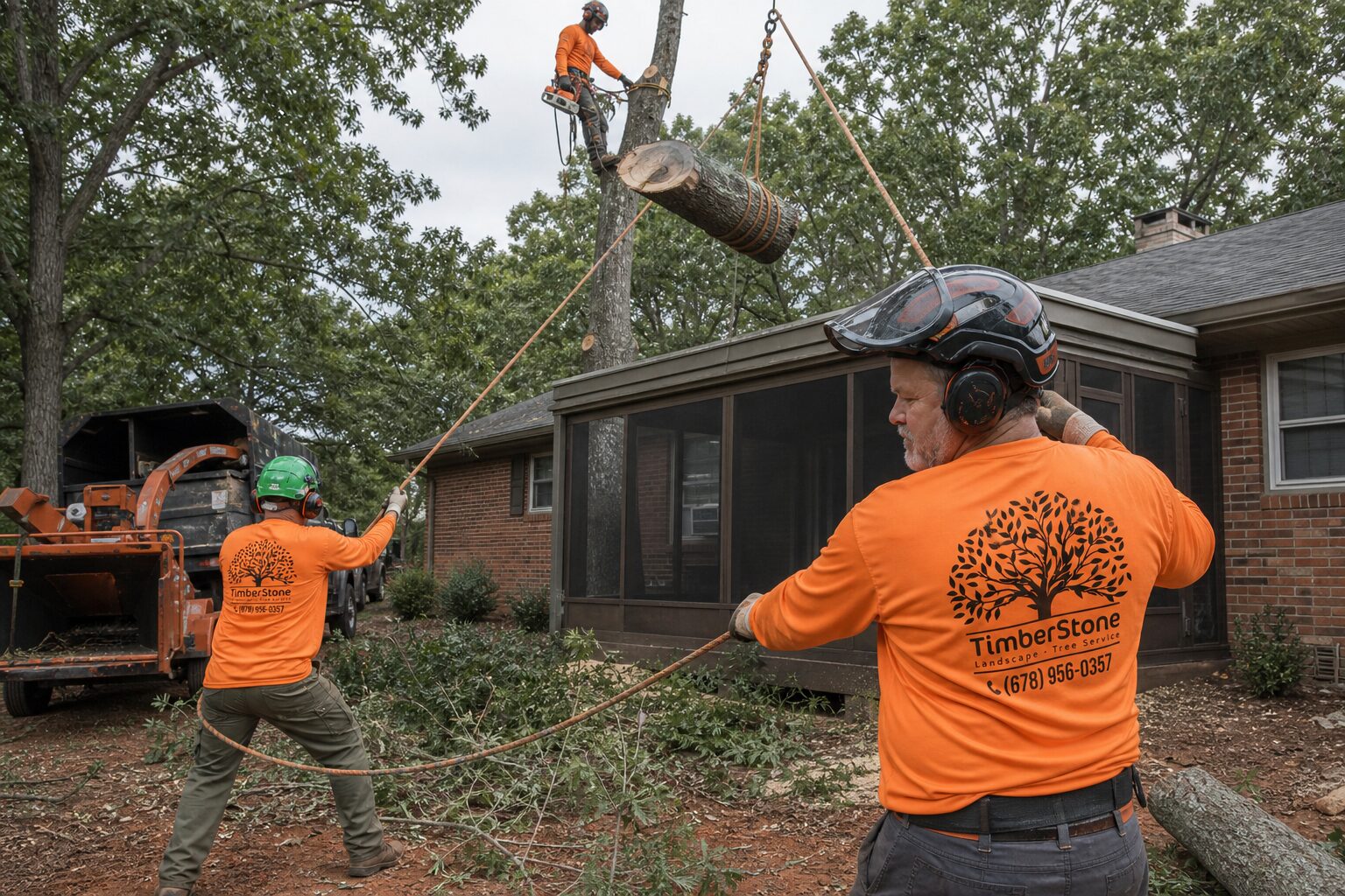 Crane & Technical Removal work by Timberstone Tree Service in Metro Atlanta