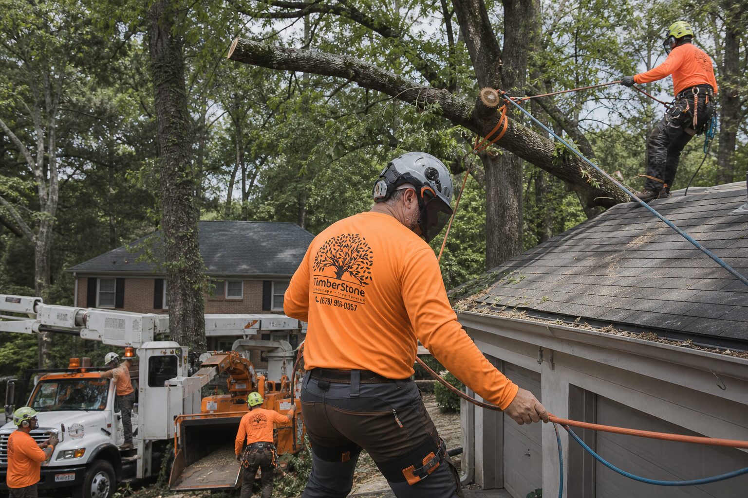 Crane & Technical Removal work by Timberstone Tree Service in Metro Atlanta