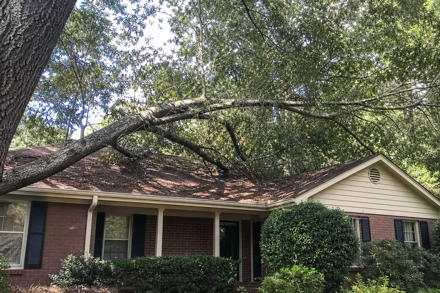 Before: trimming pruning work begins